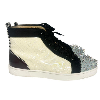 Christian Louboutin Sneakers Shoes High-cut Studs EU 43 US 10 White Black Auth