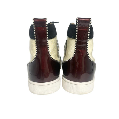 Christian Louboutin Sneakers Shoes High-cut Studs EU 43 US 10 White Black Auth