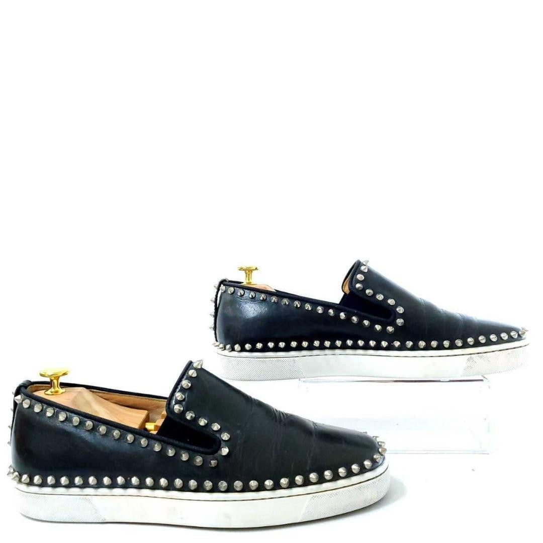 Christian Louboutin Slip-ons Shoes Sneakers Studs EU 42 US 9 Black Authentic