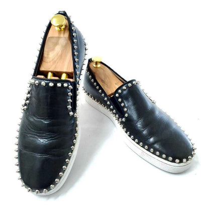Christian Louboutin Slip-ons Shoes Sneakers Studs EU 42 US 9 Black Authentic