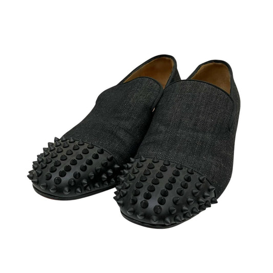 Christian Louboutin Sneakers Shoes Studs EU 41.5 US 8.5 Denim Black Authentic