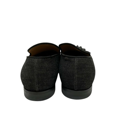 Christian Louboutin Sneakers Shoes Studs EU 41.5 US 8.5 Denim Black Authentic