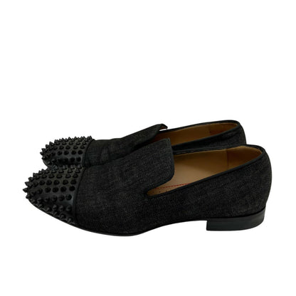 Christian Louboutin Sneakers Shoes Studs EU 41.5 US 8.5 Denim Black Authentic