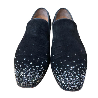 Christian Louboutin Opera Shoes Rhinestone EU 42 US 9 Suede Black Authentic