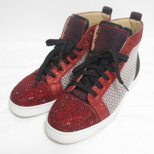 Christian Louboutin Sneakers Shoes High-cut EU 42 US 9 Red Authentic