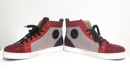 Christian Louboutin Sneakers Shoes High-cut EU 42 US 9 Red Authentic