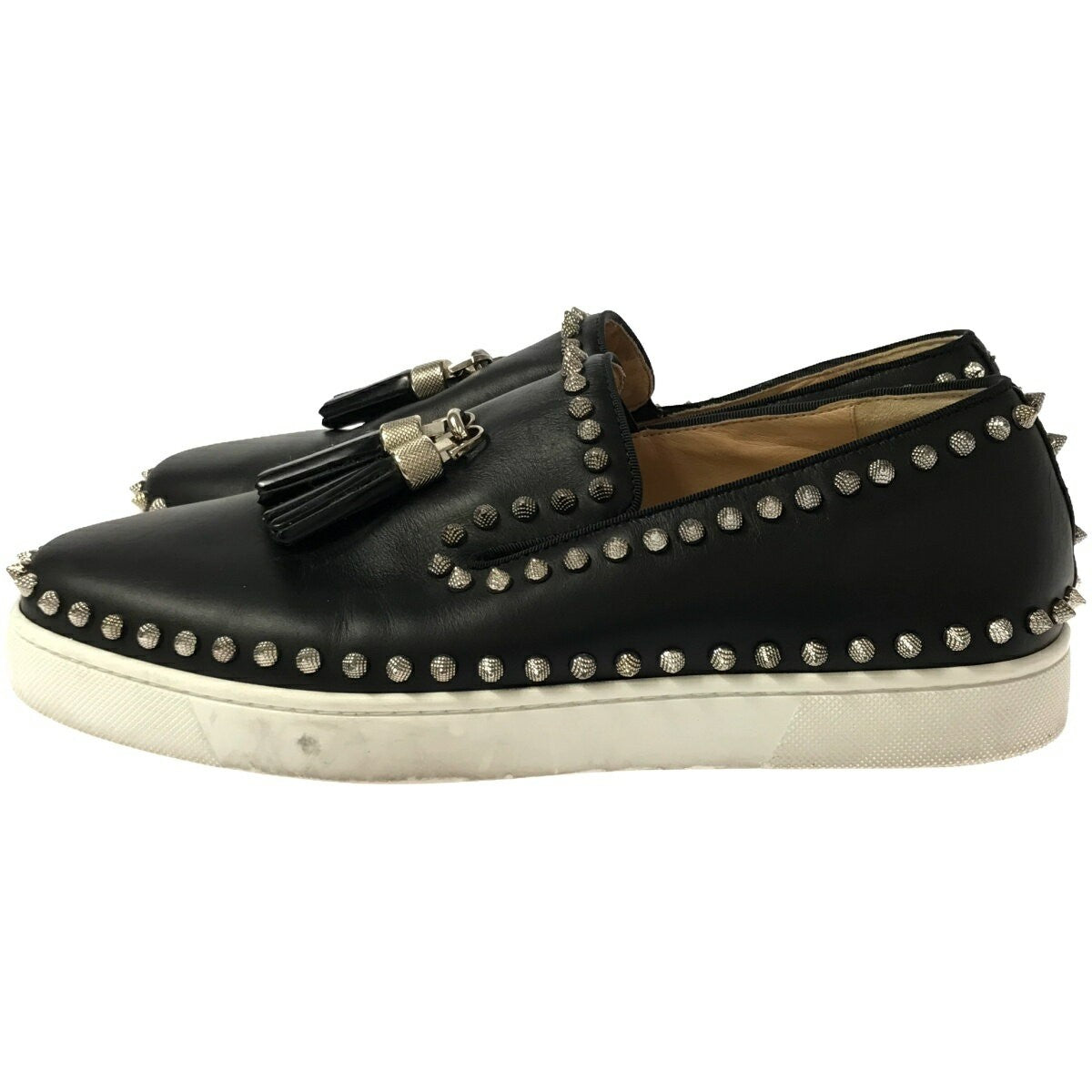 Christian Louboutin Slip-ons Shoes Sneakers Studs EU 42 US 9 Black Authentic