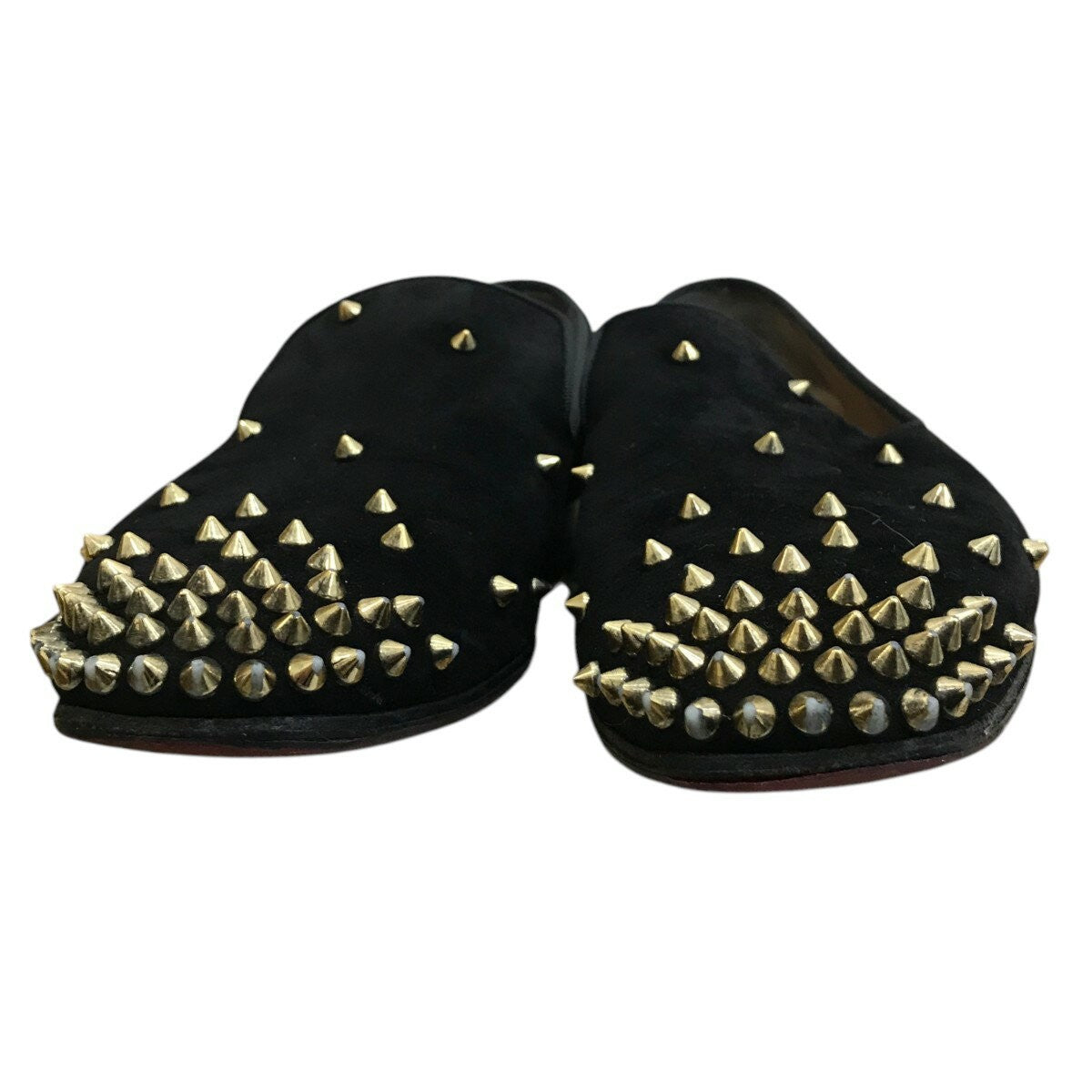 Christian Louboutin Opera Shoes Studs EU 41.5 US 8.5 Suede Black Authentic