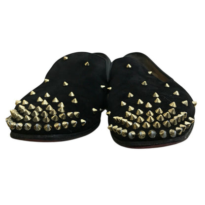 Christian Louboutin Opera Shoes Studs EU 41.5 US 8.5 Suede Black Authentic