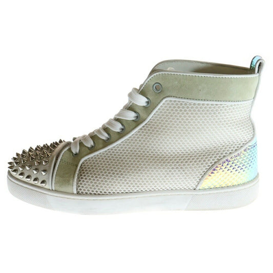 Christian Louboutin Sneakers Shoes High-cut Studs EU 41.5 US 8.5 White Authentic