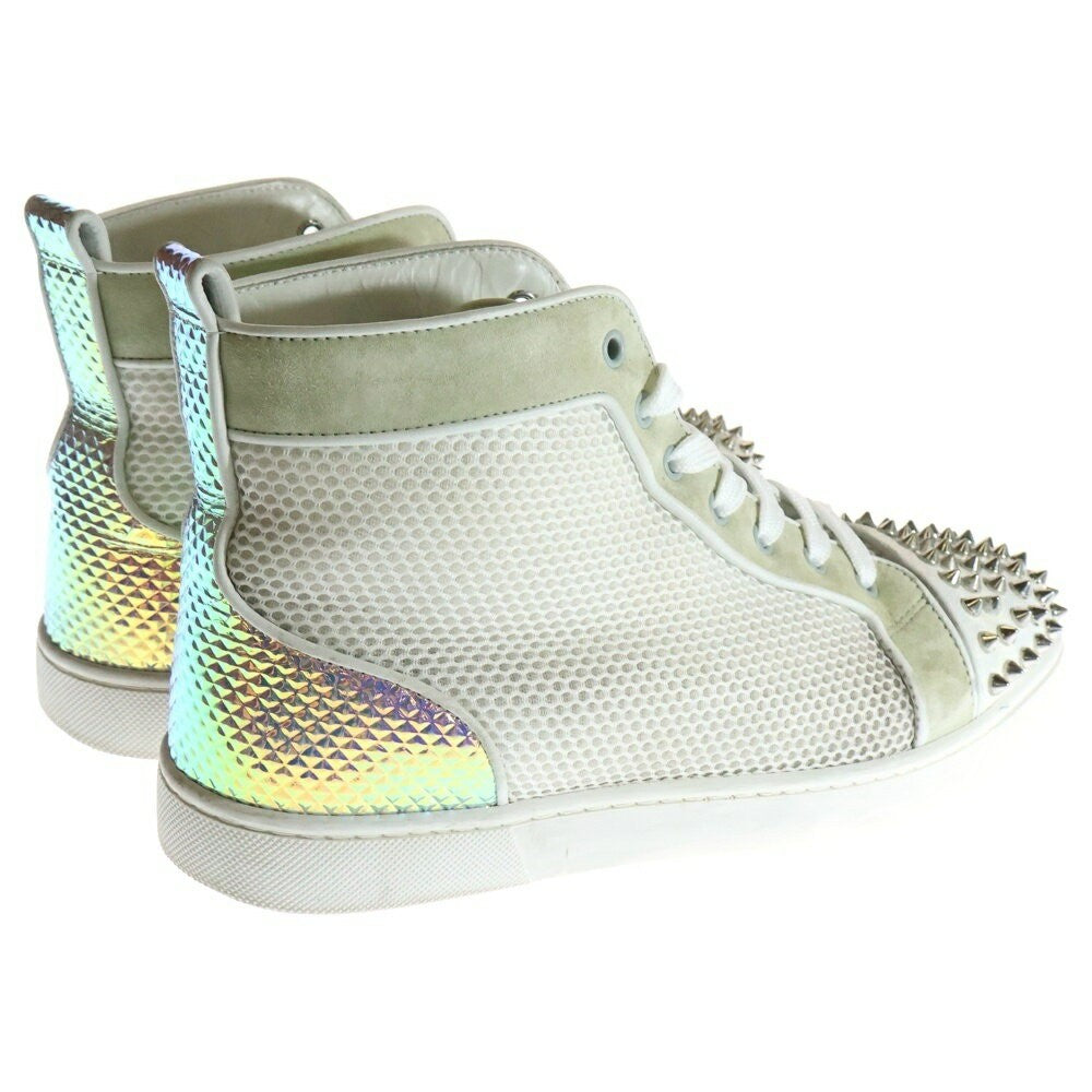 Christian Louboutin Sneakers Shoes High-cut Studs EU 41.5 US 8.5 White Authentic