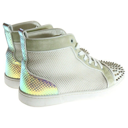 Christian Louboutin Sneakers Shoes High-cut Studs EU 41.5 US 8.5 White Authentic