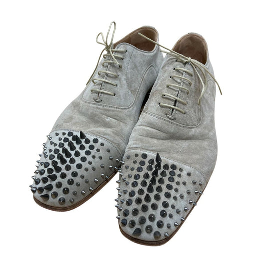 Christian Louboutin Sneakers Shoes Studs EU 44 US 11 Suede Beige Authentic