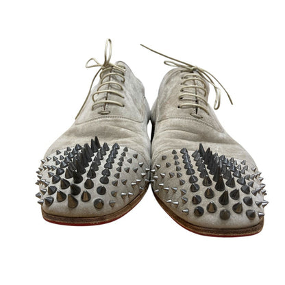 Christian Louboutin Sneakers Shoes Studs EU 44 US 11 Suede Beige Authentic
