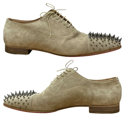 Christian Louboutin Sneakers Shoes Studs EU 44 US 11 Suede Beige Authentic