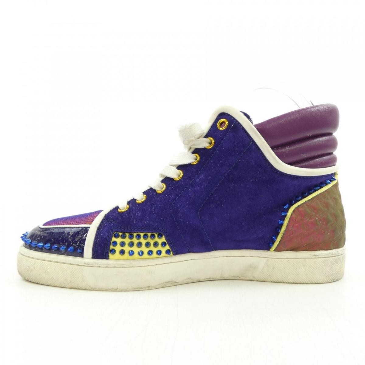 Christian Louboutin Sneakers Shoes High-cut EU 41.5 US 8.5 Purple Blue Authentic