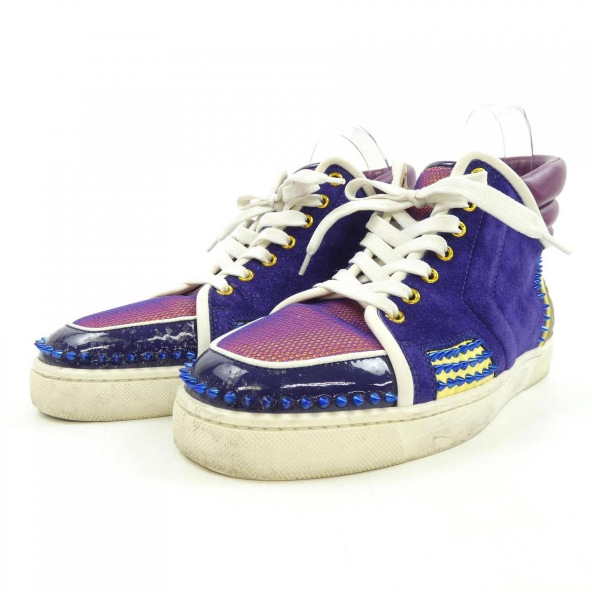 Christian Louboutin Sneakers Shoes High-cut EU 41.5 US 8.5 Purple Blue Authentic