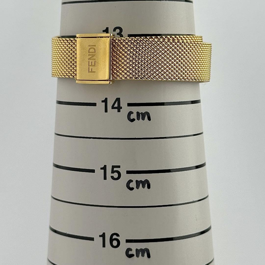 FENDI Quartz Watch Wristwatch Logo White Gold Women's Authentic