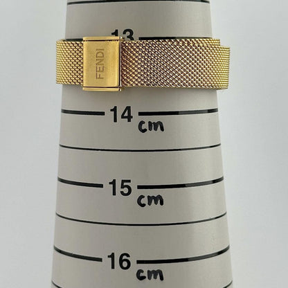 FENDI Quartz Watch Wristwatch Logo White Gold Women's Authentic