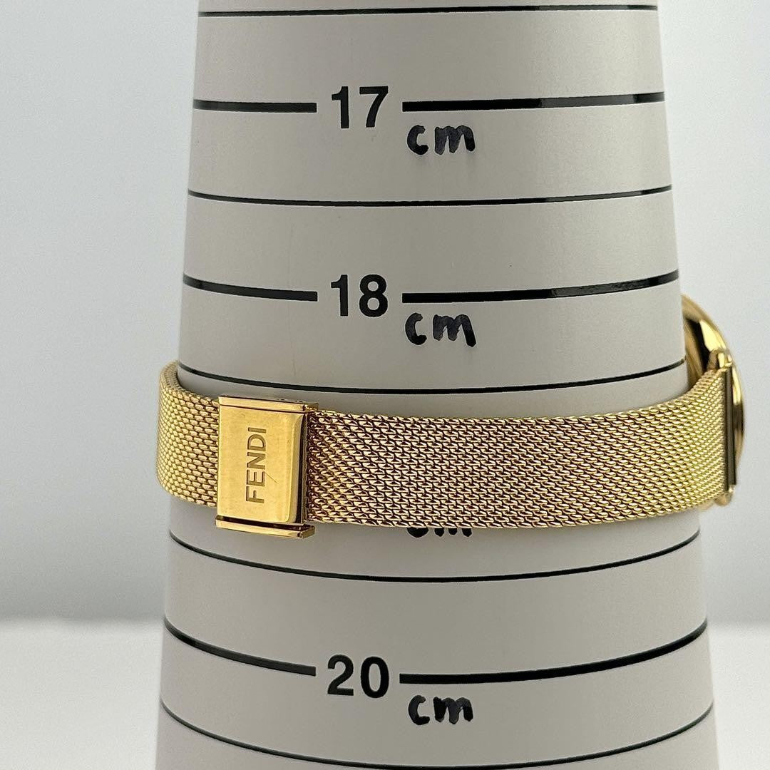 FENDI Quartz Watch Wristwatch Logo White Gold Women's Authentic