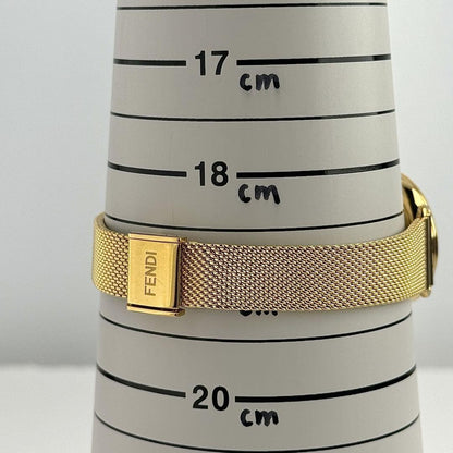 FENDI Quartz Watch Wristwatch Logo White Gold Women's Authentic