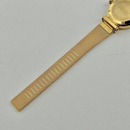 FENDI Quartz Watch Wristwatch Logo White Gold Women's Authentic