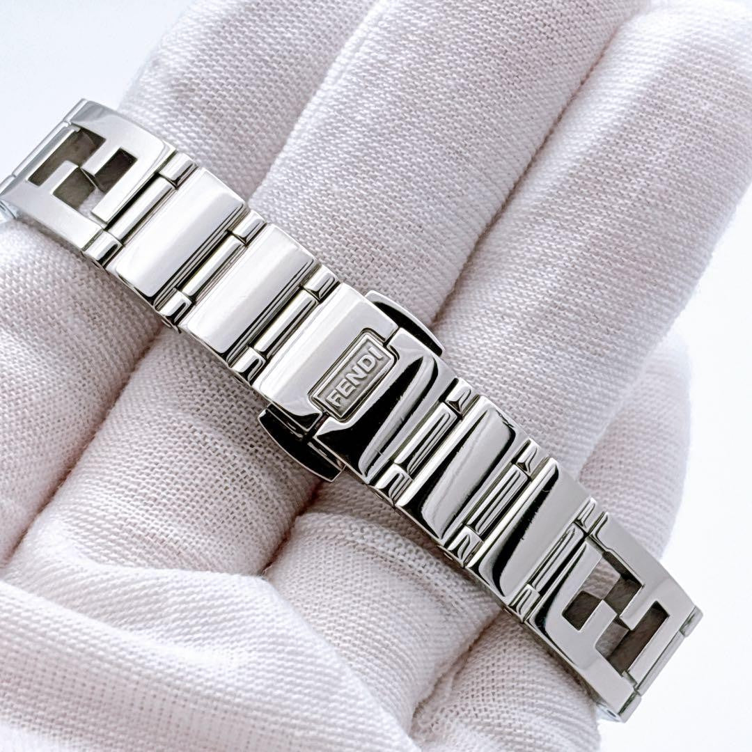 FENDI 60500L Quartz Watch Wristwatch Logo Pink Silver Women's Authentic