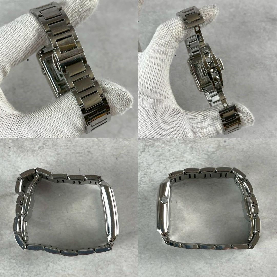 FENDI Run Away Rectangle Quartz Watch Wristwatch Logo Silver Women's Authentic
