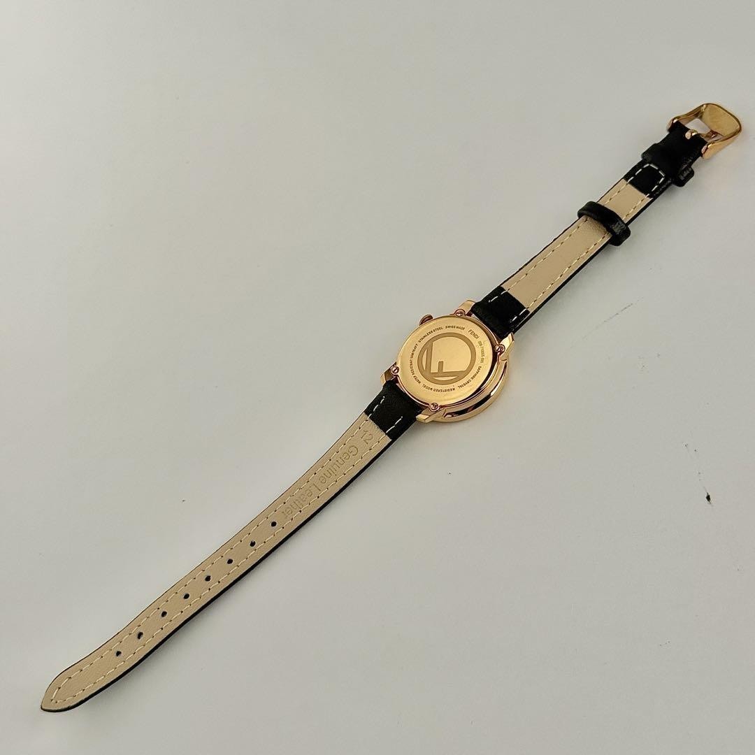 FENDI Quartz Watch Wristwatch F Logo Black Silver Women's Authentic