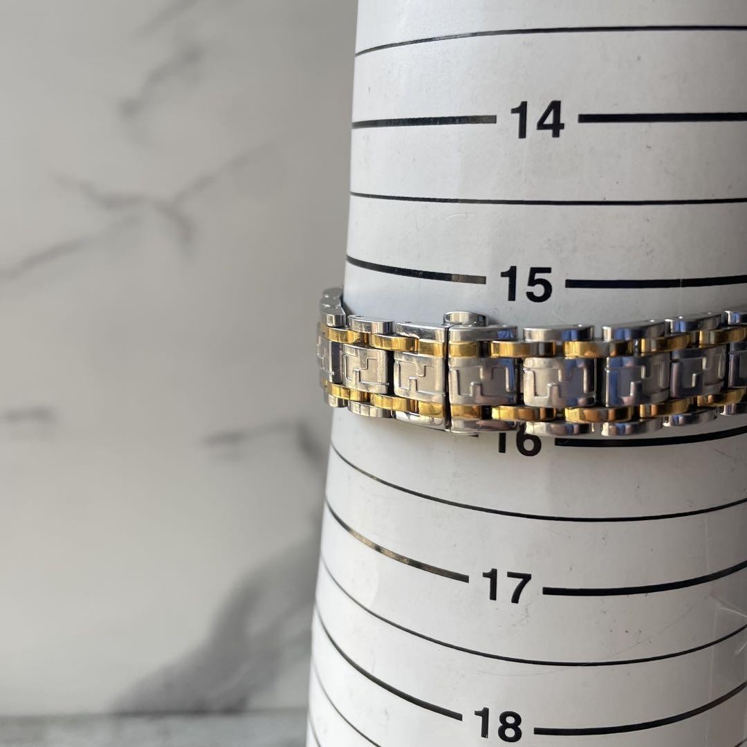 FENDI 760L Quartz Watch Wristwatch FF Zucca Logo Gold Silver Women's Authentic