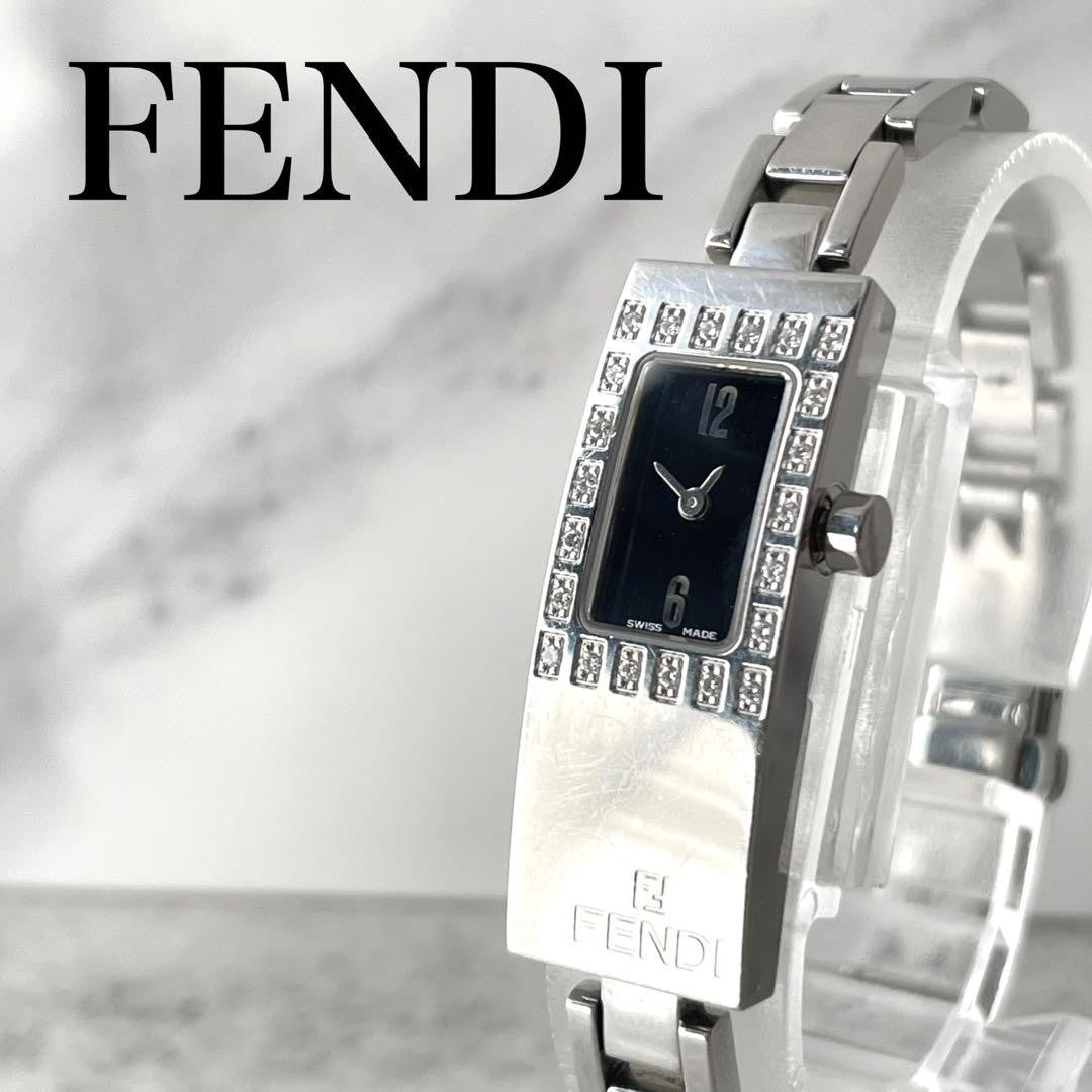 FENDI Quartz Watch Wristwatch FF Silver Women's Authentic