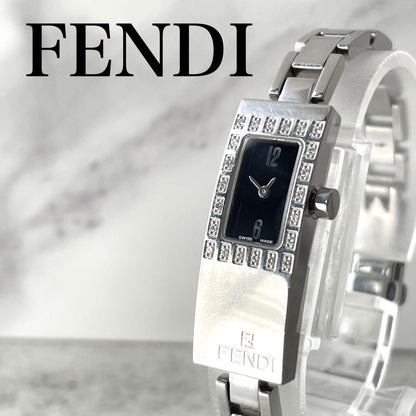 FENDI Quartz Watch Wristwatch FF Silver Women's Authentic