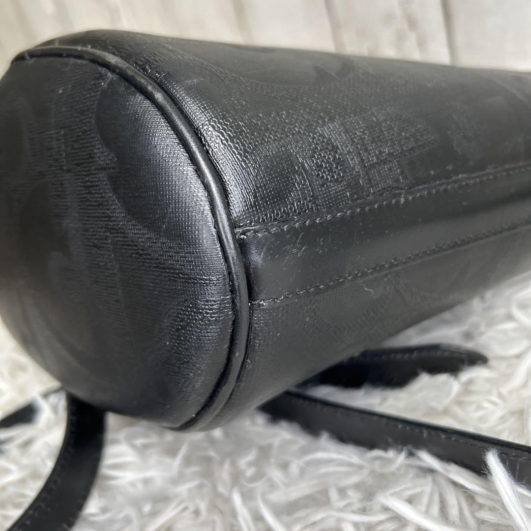 Christian Dior Shoulder Bag Purse Trotter PVC Leather Black Authentic