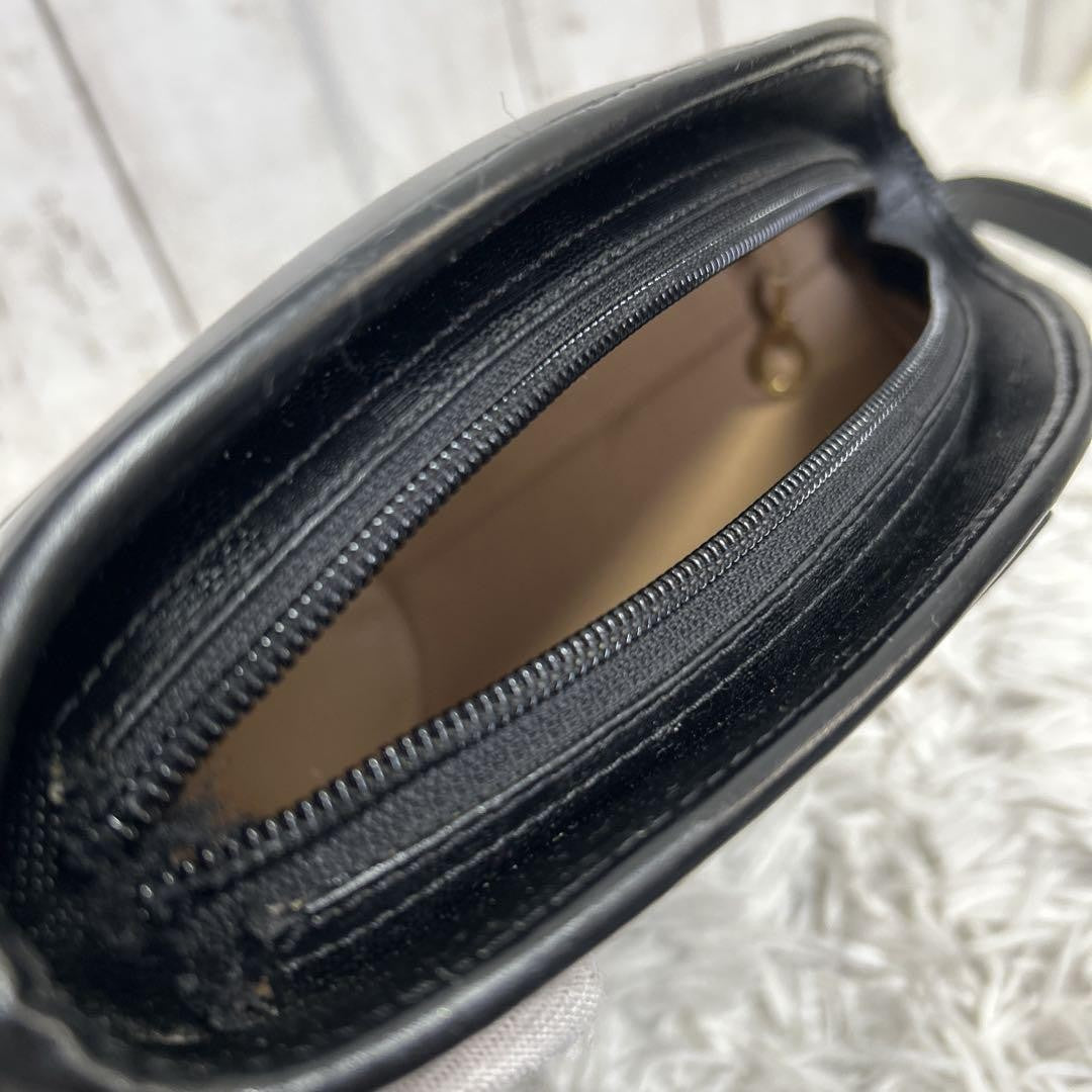 Christian Dior Shoulder Bag Purse Trotter PVC Leather Black Authentic