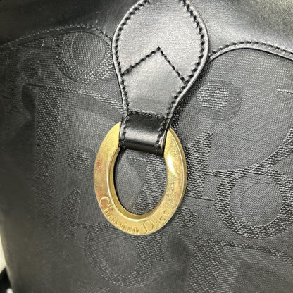 Christian Dior Shoulder Bag Purse Trotter PVC Leather Black Authentic