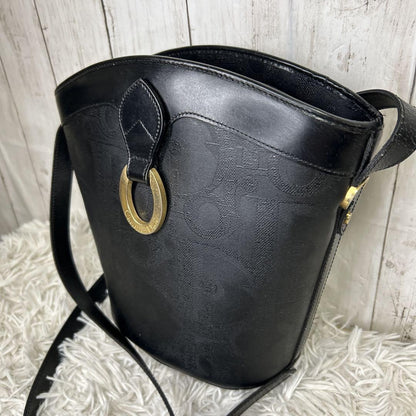 Christian Dior Shoulder Bag Purse Trotter PVC Leather Black Authentic