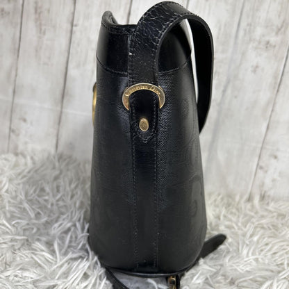 Christian Dior Shoulder Bag Purse Trotter PVC Leather Black Authentic