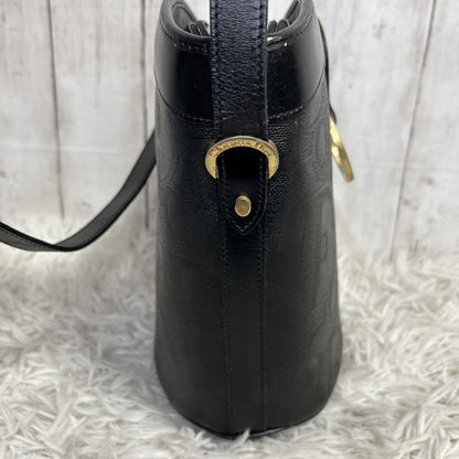 Christian Dior Shoulder Bag Purse Trotter PVC Leather Black Authentic