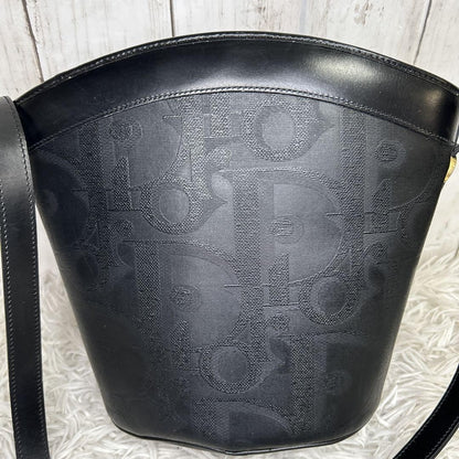 Christian Dior Shoulder Bag Purse Trotter PVC Leather Black Authentic