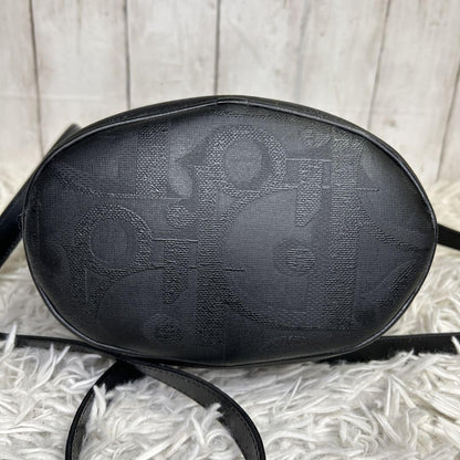 Christian Dior Shoulder Bag Purse Trotter PVC Leather Black Authentic
