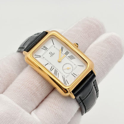 FENDI 550J Quartz Watch Wristwatch FF Logo Gold White Black Women's Authentic