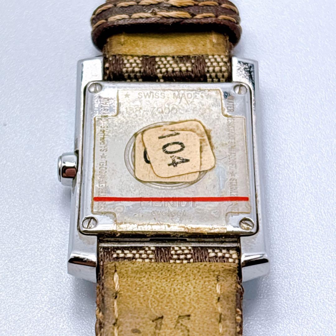 FENDI 7000L Quartz Watch Wristwatch FF Zucca Logo Black Silver Women's Authentic