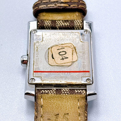 FENDI 7000L Quartz Watch Wristwatch FF Zucca Logo Black Silver Women's Authentic
