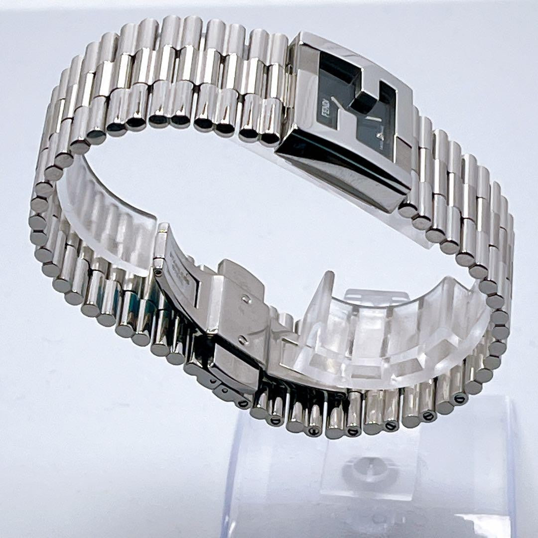 FENDI Quartz Watch Wristwatch FF Logo Silver Women's Authentic