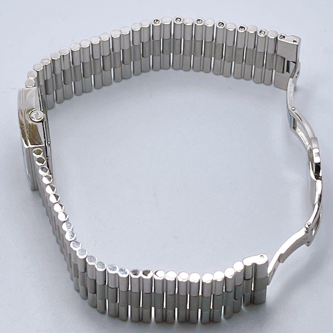 FENDI Quartz Watch Wristwatch FF Logo Silver Women's Authentic