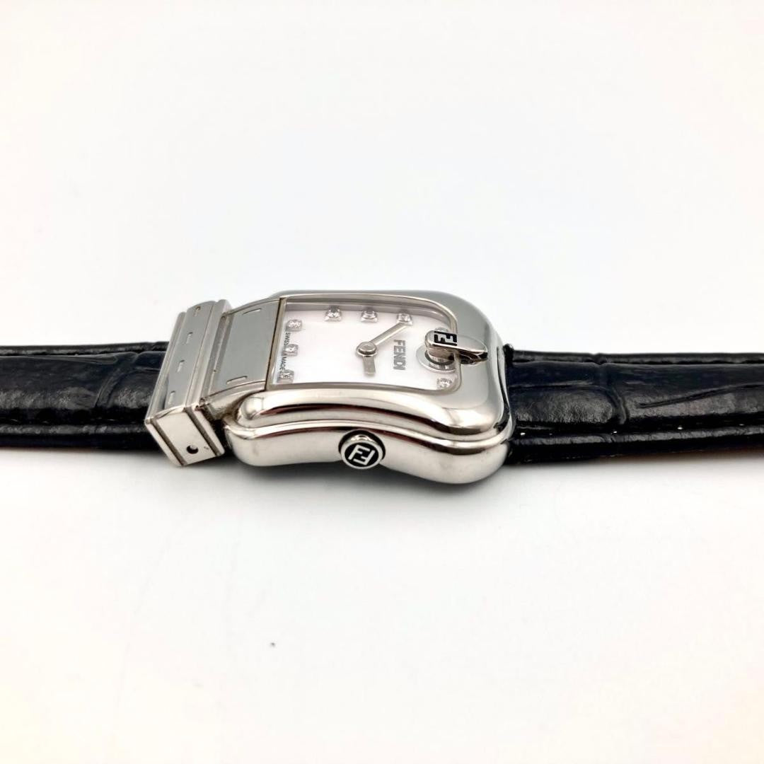 FENDI 3800L Quartz Watch Wristwatch FF Logo Silver Women's Authentic