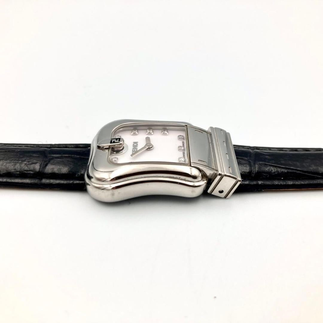 FENDI 3800L Quartz Watch Wristwatch FF Logo Silver Women's Authentic