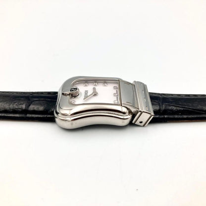 FENDI 3800L Quartz Watch Wristwatch FF Logo Silver Women's Authentic