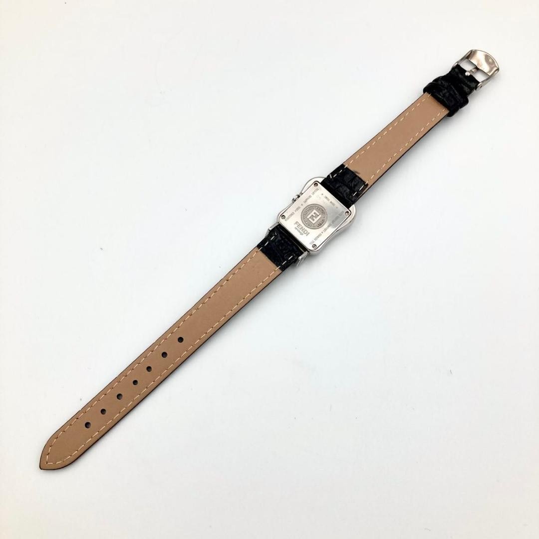 FENDI 3800L Quartz Watch Wristwatch FF Logo Silver Women's Authentic
