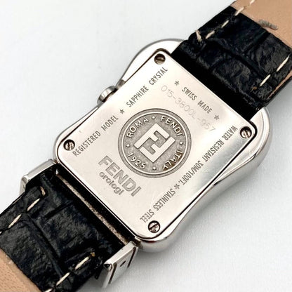 FENDI 3800L Quartz Watch Wristwatch FF Logo Silver Women's Authentic